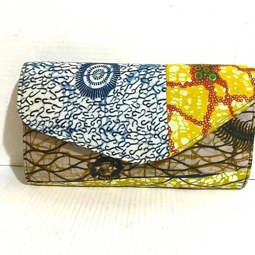 Handcrafted multicolor Ankara envelope clutch bag